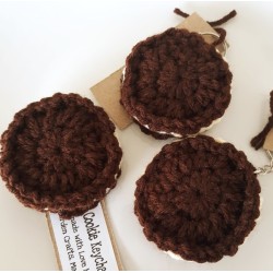 3 Pack of Crochet Cookie Keychains