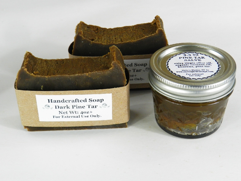 The Hunter's Gift. Two Dark Pine Tar Soaps and a 3.5oz Pine Tar Salve