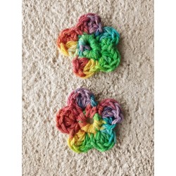 Cotton Rainbow Daisy Flower Crochet  Drop  Earrings, Wholesale