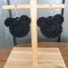 Crochet Teddy Bear or Mouse Head Drop Earrings