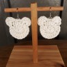 Crochet Teddy Bear or Mouse Head Drop Earrings