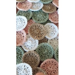 Soft Pink Re-usable Crochet Cotton Makeup Remover Rounds 3"