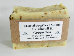 Lard and Lye Bar Soap with Patchouli and Green Tea.