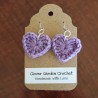 Light Purple or Lilac Heart Crochet  Drop  Earrings
