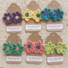 Bright Colored Daisy Flower Crochet  Drop  Earrings, Wholesale