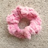 3 Pack of 3.5" Pink Crochet Velveteen Chenille Hair Scrunchies
