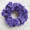 3 Pack of 3.5" Purple Crochet Velveteen Chenille Hair Scrunchies