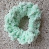 3 Pack of 3.5" Pale Aqua Crochet Velveteen Chenille Hair Scrunchies