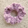 3 Pack of Pale Purple or Lilac Colored Crochet Velveteen Chenille  3.5"  Hair Scrunchies