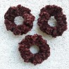 3 Pack of Dark Brown Crochet Velveteen Chenille  Hair Scrunchies, 3.5"