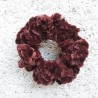 3 Pack of Dark Brown Crochet Velveteen Chenille  Hair Scrunchies, 3.5"