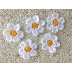 Daisy Flower Crochet Drop  Earrings