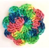 10 Pack of Rainbow Colored Floral Shaped Cotton Crochet Facial Scrubbies or Makeup Removers