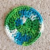 10 Pack of Blue, White and Green Round Cotton Crochet Facial Scrubbies or Makeup Removers