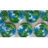 10 Pack of Blue, White and Green Round Cotton Crochet Facial Scrubbies or Makeup Removers